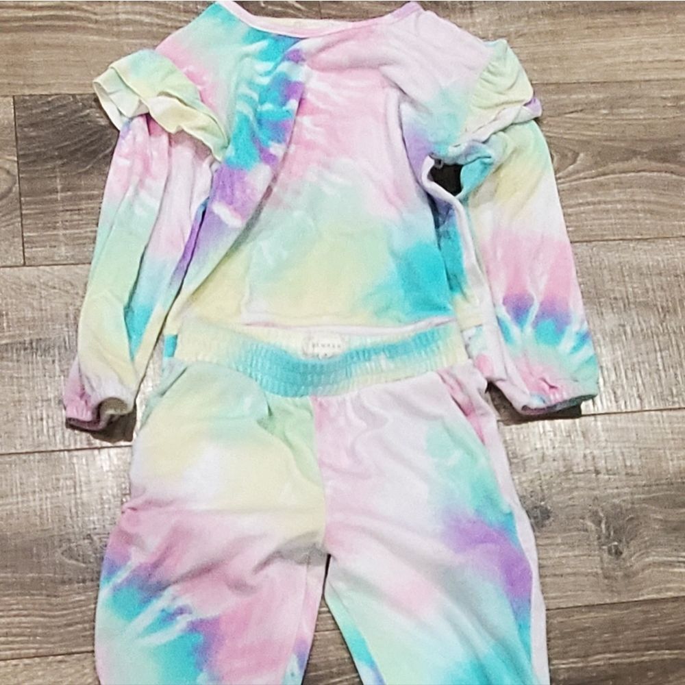 Girls Pajama Set Size 8 btween Colorful Tie-Dye Kids Joggers